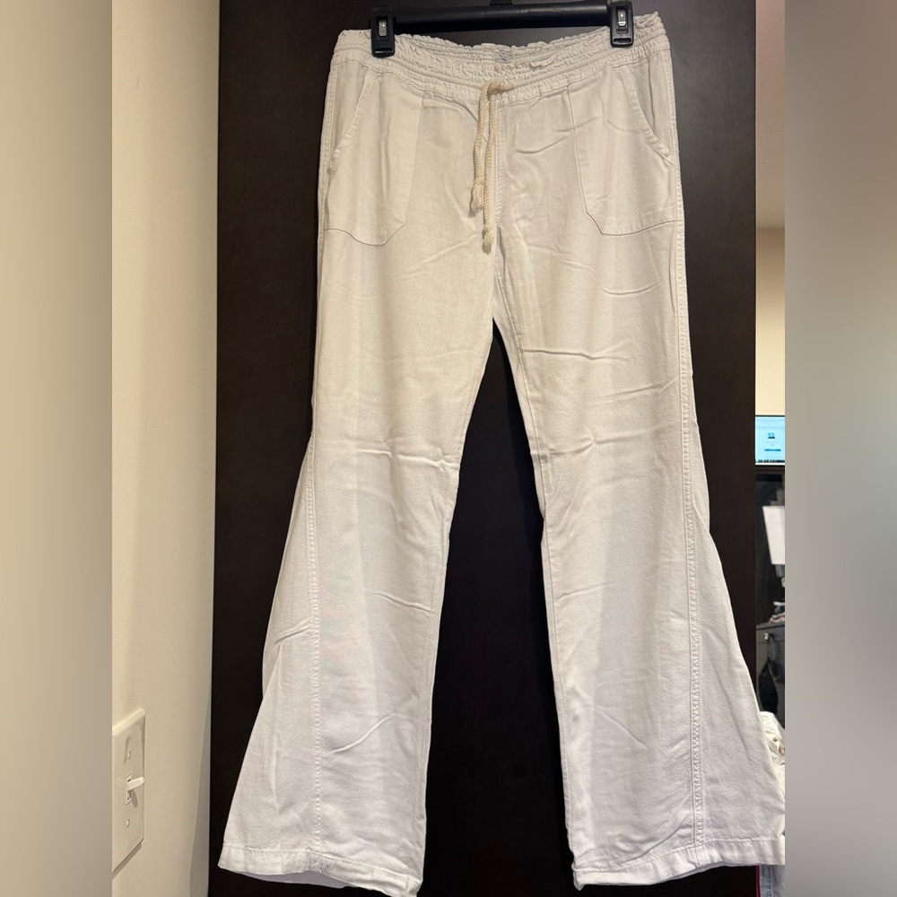 APRIL KISS White Linen Pants